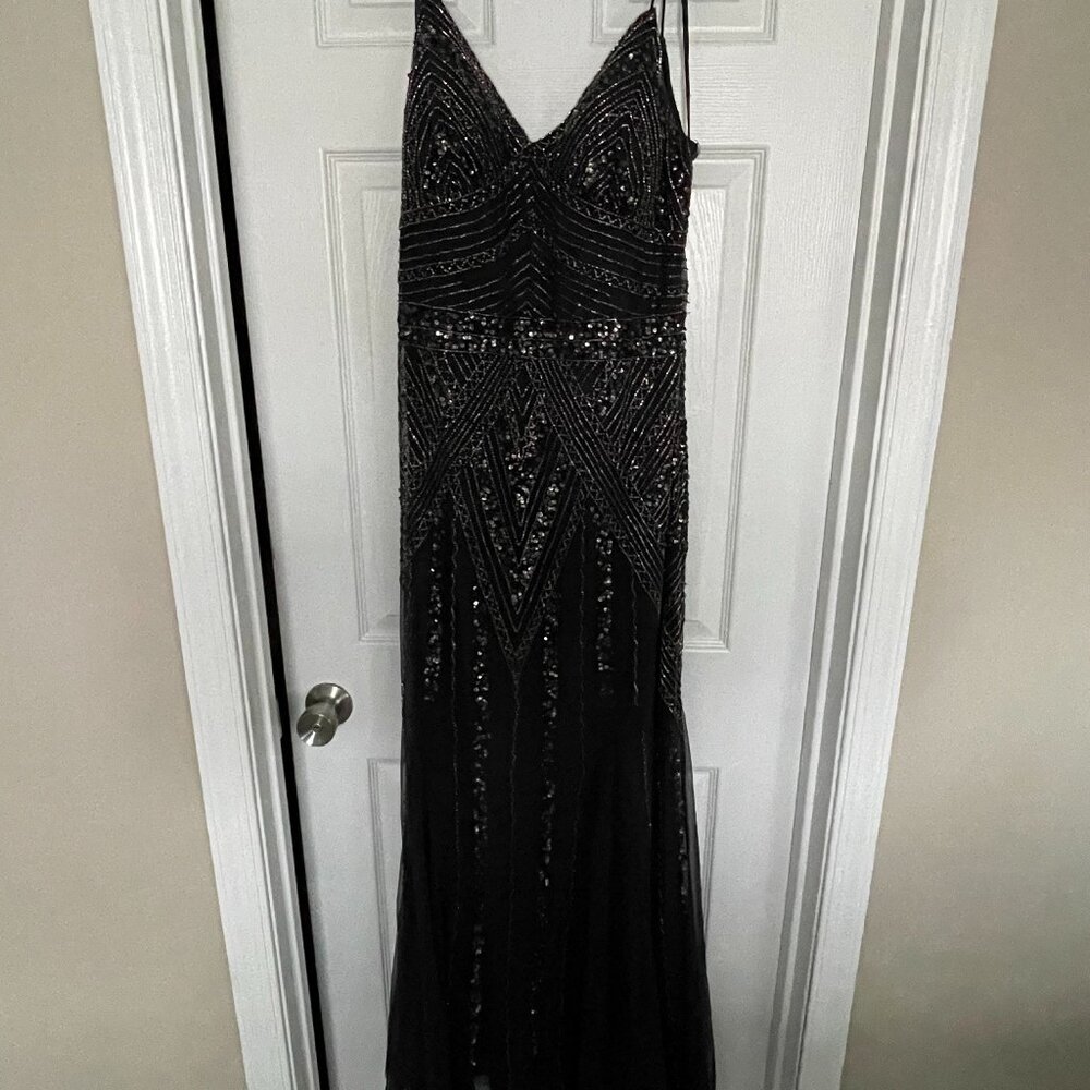 Marina Beaded Formal Gown - Charcoal Gray